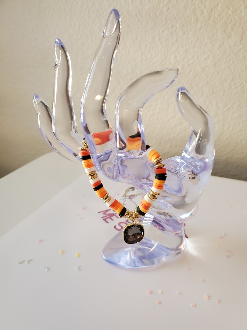 Size small Heishi bead charm bracelet Halloween inspired MakerPlace by Michaels